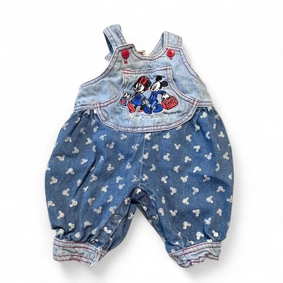 Disney | Bottoms | Vintage Disney Babies Denim Romper | Poshmark